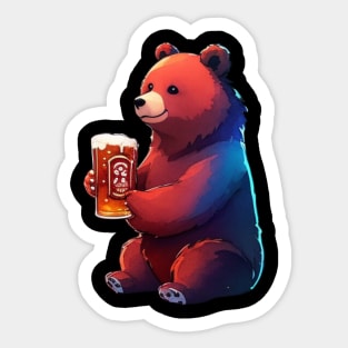 Bear and beer Sticker